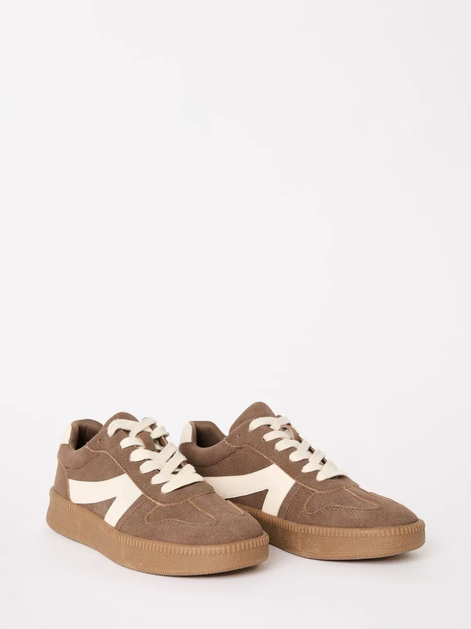 Friends Like These Brown Wide Fit Lace Up Retro Gumsole Sports Trainers