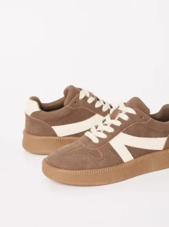 Friends Like These Brown Wide Fit Lace Up Retro Gumsole Sports Trainers