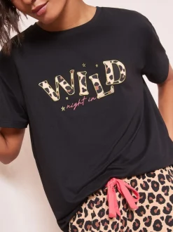 Friends Like These Brown Wild Night In Pyjamas Set
