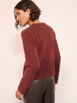 Friends Like These Burgundy Red Boucle Cardigan