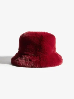 Friends Like These Burgundy Red Faux Fur Bucket Hat