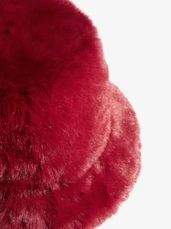 Friends Like These Burgundy Red Faux Fur Bucket Hat