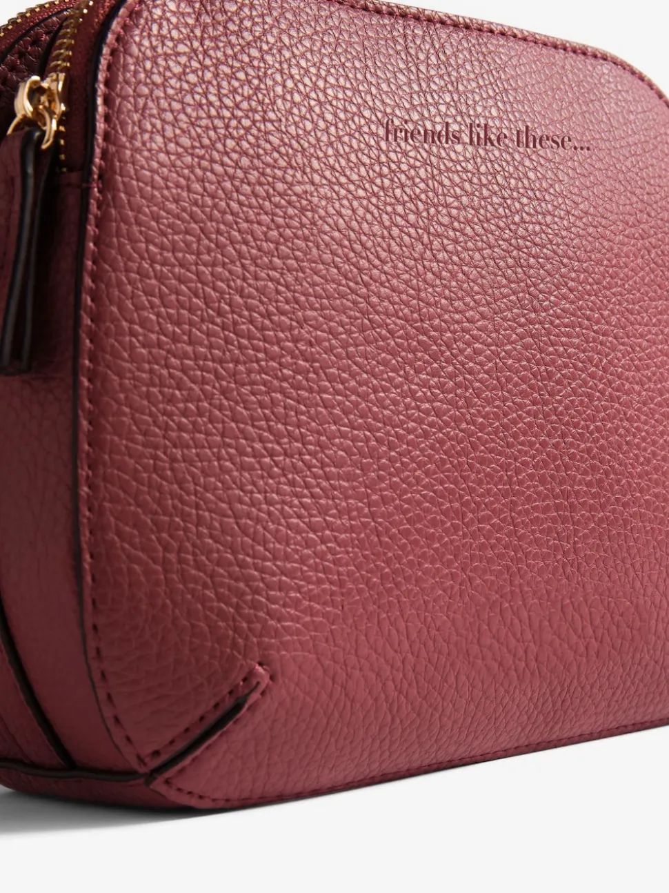 Friends Like These Burgundy Red Double Compartment Cross-Body Bag