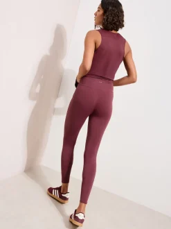 Friends Like These Burgundy Red Studio Wrap Over Gym Leggings