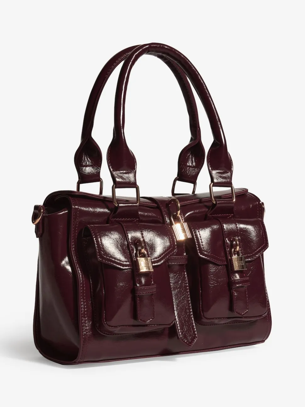 Friends Like These Burgundy Red Padlock Pocket Bag