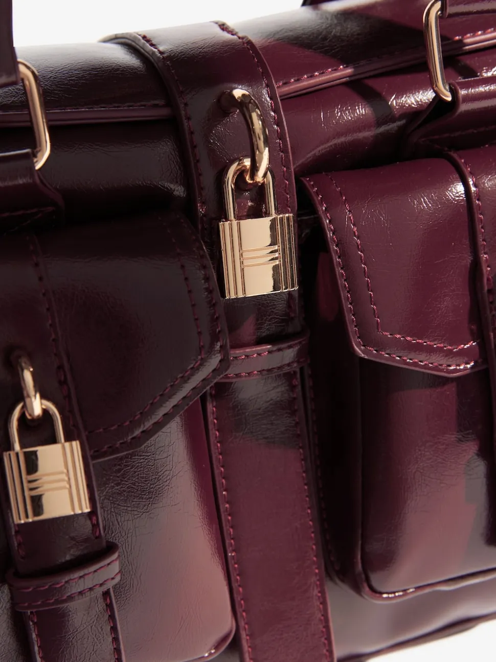 Friends Like These Burgundy Red Padlock Pocket Bag