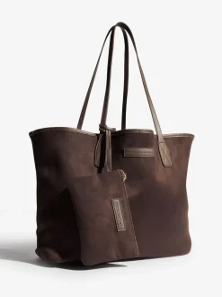 Friends Like These Chocolate Brown Faux Suede Soft Tote Bag