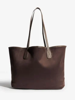 Friends Like These Chocolate Brown Faux Suede Soft Tote Bag