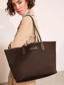 Friends Like These Chocolate Brown Faux Suede Soft Tote Bag
