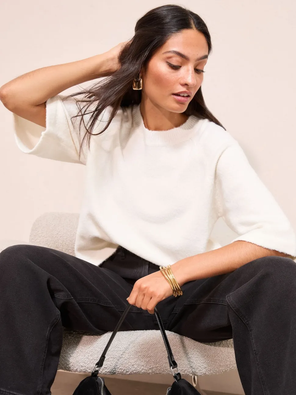 Friends Like These Cream Knitted Top