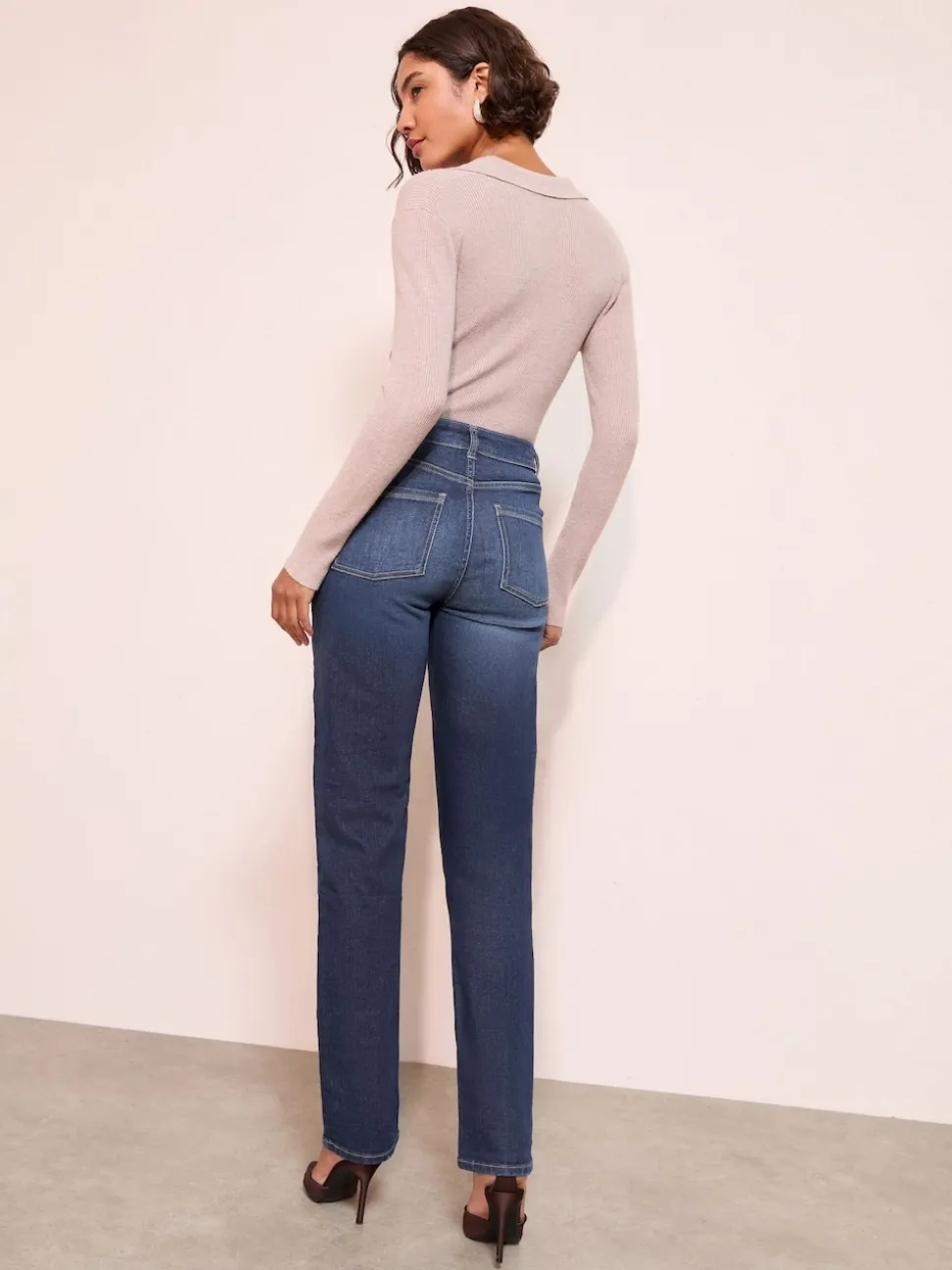Friends Like These Dark Blue Petite Straight Leg Jeans