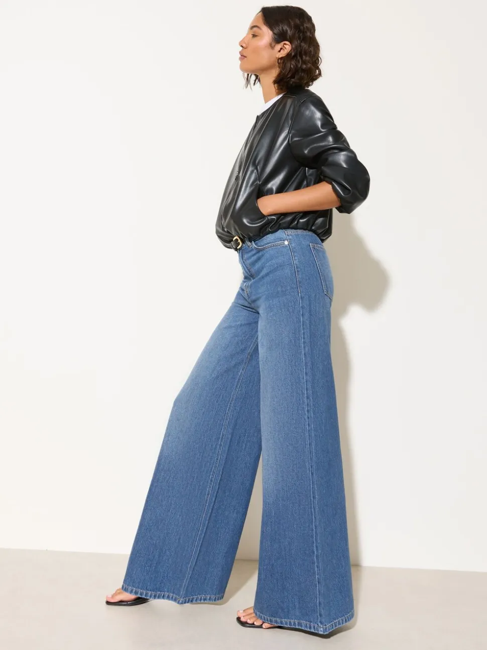Friends Like These Dark Wash Wide Leg Palazzo Denim Jeans
