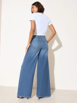 Friends Like These Dark Wash Wide Leg Palazzo Denim Jeans