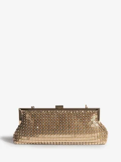 Friends Like These Gold Chain Mail Clutch
