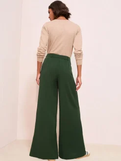 Friends Like These Green Adjustable Waist Premium Wide Leg Trousers