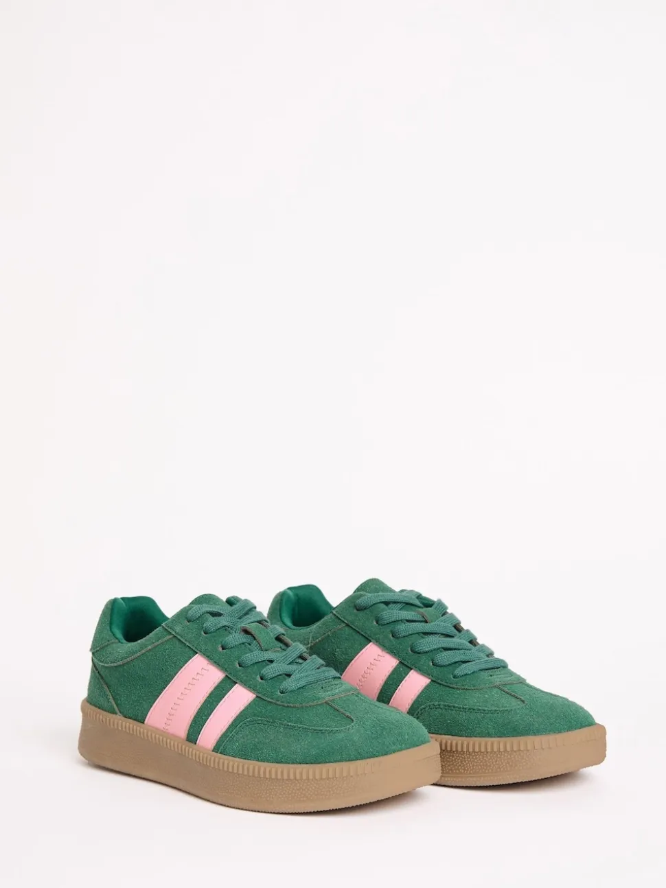 Friends Like These Green Standard Fit Lace Up Retro Gumsole Sports Trainers