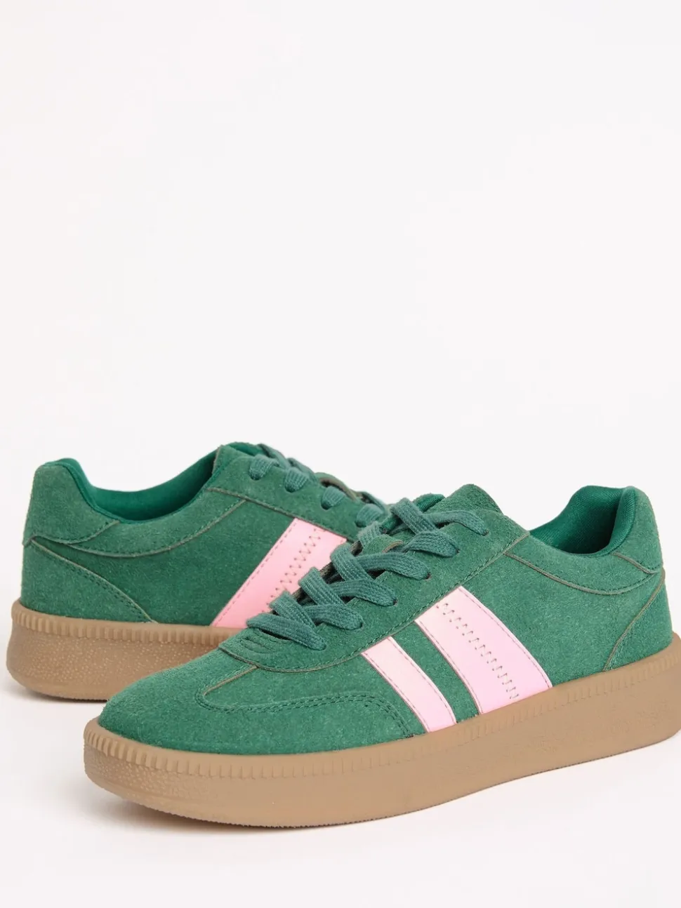 Friends Like These Green Standard Fit Lace Up Retro Gumsole Sports Trainers