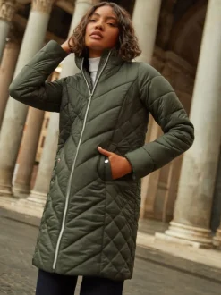 Friends Like These Green Mid Length Quilted Jacket