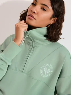 Friends Like These Green Studio Half Zip Sweatshirt