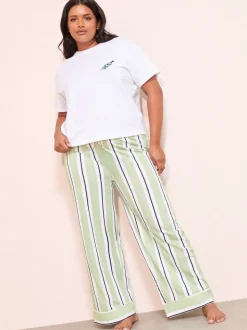 Friends Like These Green Curve Stripe Martini Short Sleeve Pyjamas