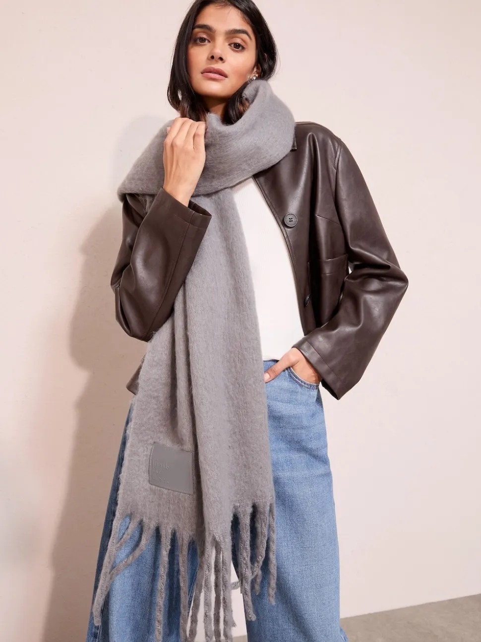 Friends Like These Grey Cosy Brushed Blanket Scarf