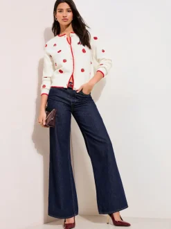 Friends Like These Ivory Tomato Embroidered Cardigan
