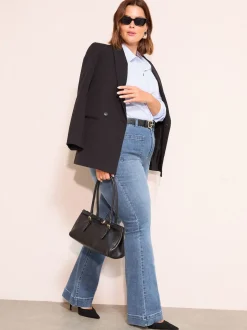 Friends Like These Mid Blue Curve High Waist Pocket Flare Jeans
