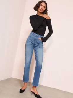 Friends Like These Mid Blue Ankle Straight Leg Jeans