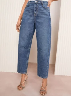 Friends Like These Mid Blue Denim Barrel Jeans