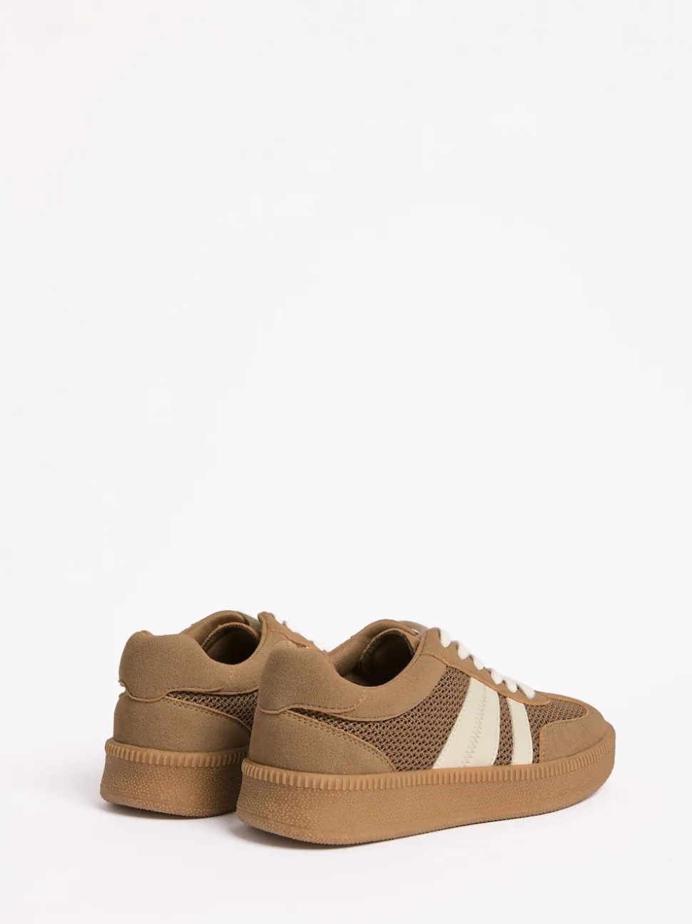 Friends Like These Mocha Brown Standard Fit Lace Up Retro Gumsole Sports Trainers