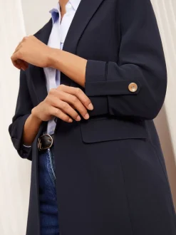 Friends Like These Navy Edge to Edge Tailored Sleeve Detail Blazer