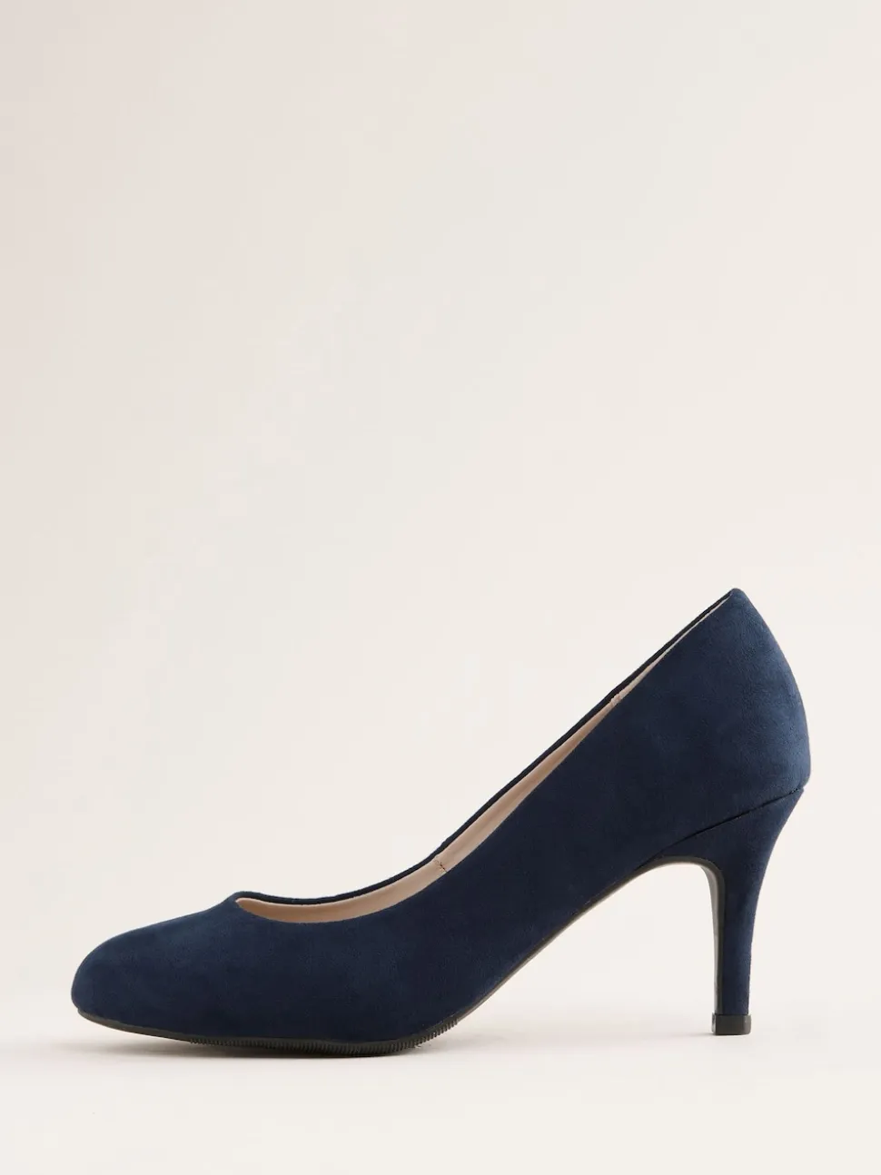 Friends Like These Navy Standard Fit Low Stiletto Heel Round Toe Faux Suede Court Shoes