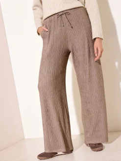 Friends Like These Neutral Ripple Texture Wide Leg Trousers
