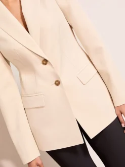 Friends Like These Neutral Cinched Waist Blazer