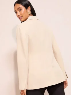 Friends Like These Neutral Cinched Waist Blazer