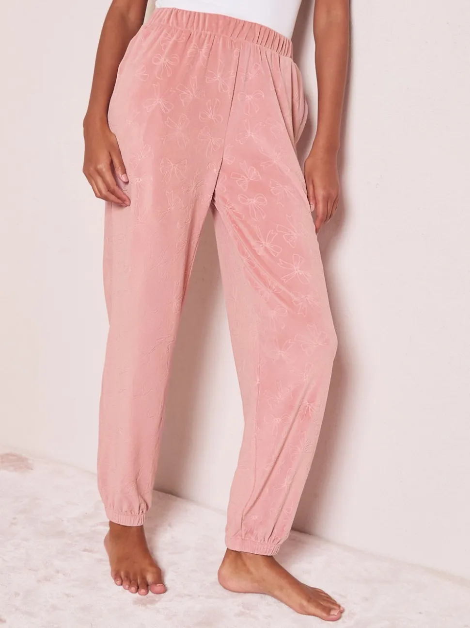 Friends Like These Pink Bow Embossed Pyjama Bottoms