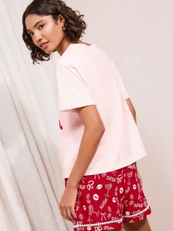 Friends Like These Pink/Red Valentines Short Set Pyjamas