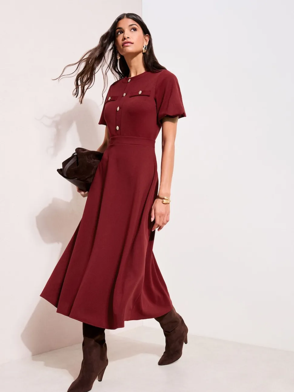Friends Like These Red Military Midi Dress