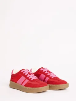 Friends Like These Red Pink Standard Fit Lace Up Retro Gumsole Sports Trainers