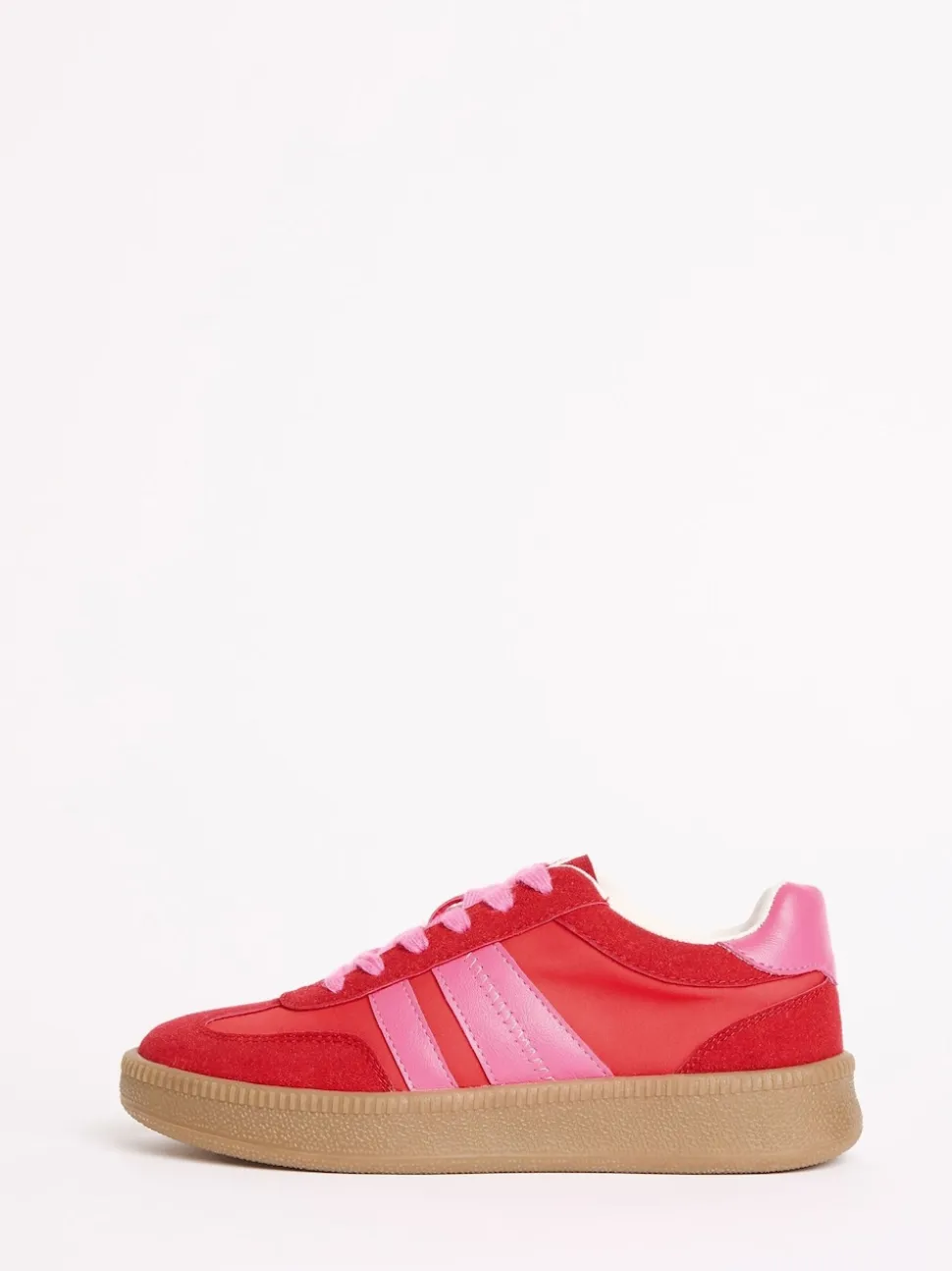 Friends Like These Red Pink Standard Fit Lace Up Retro Gumsole Sports Trainers
