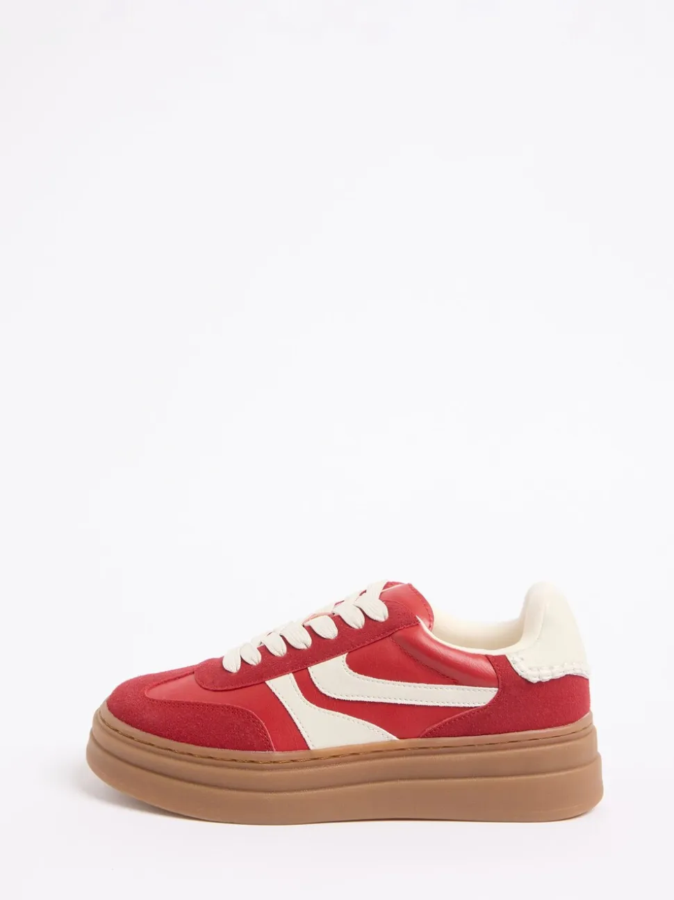 Friends Like These Red Standard Fit Chunky Platform Gumsole Lace Up Casual Trainers
