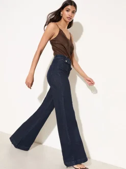 Friends Like These Rinse Wash Pocket Tailored Wide Leg Jeans