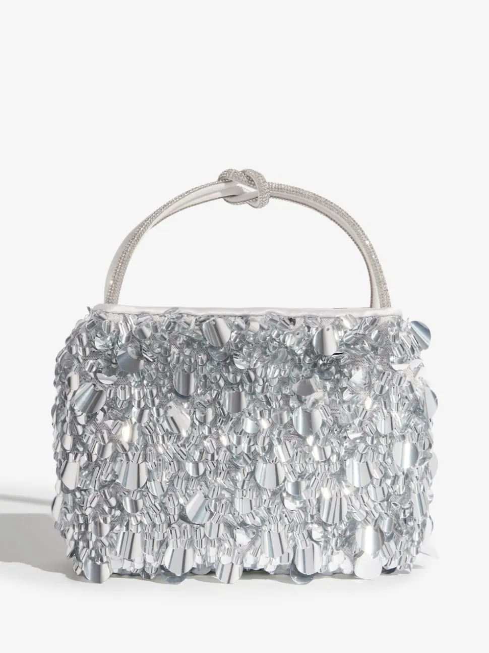 Friends Like These Silver Sequin Top Handle Bag