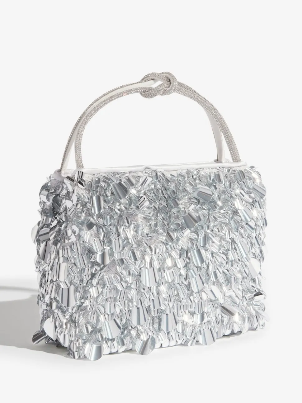 Friends Like These Silver Sequin Top Handle Bag