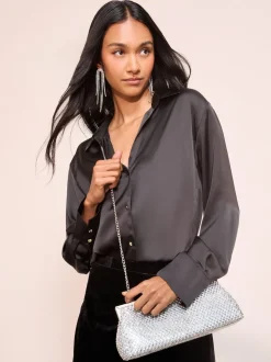 Friends Like These Silver Chain Mail Clutch