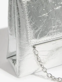 Friends Like These Silver Gold Foldover Clutch Bag