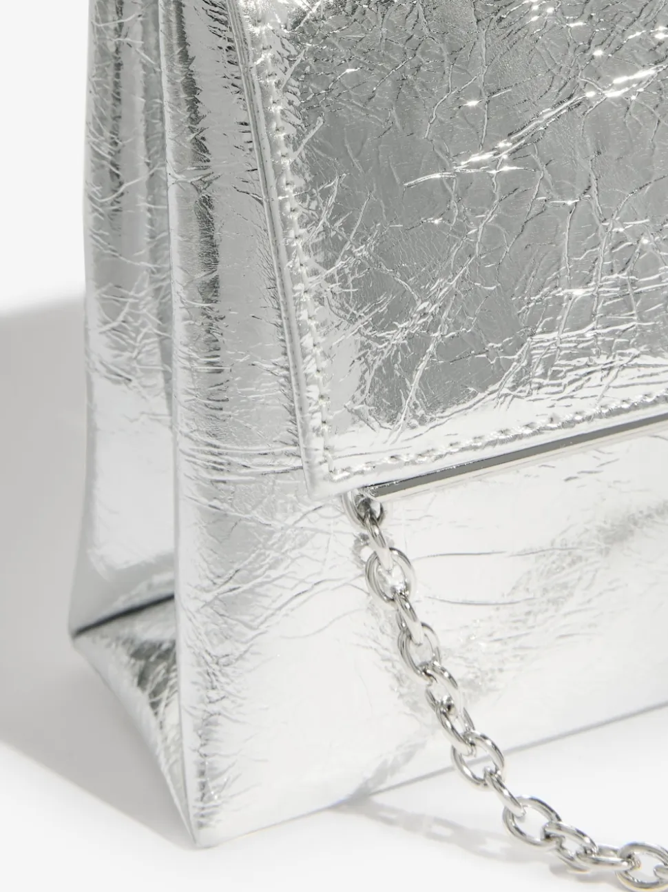 Friends Like These Silver Gold Foldover Clutch Bag