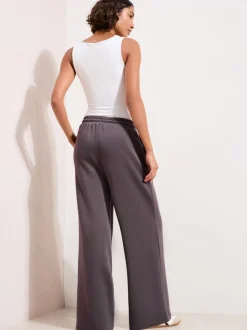Friends Like These Taupe Studio Pleat Wide Front Joggers