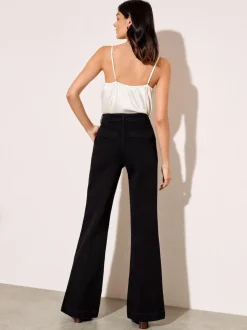 Friends Like These Washed Black Pocket Tailored Wide Leg Jeans