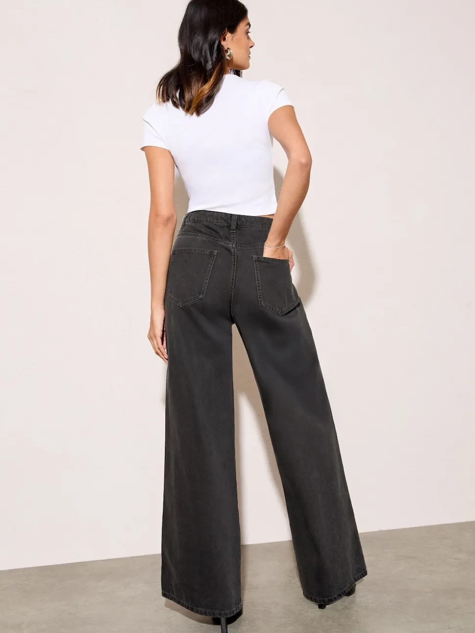 Friends Like These Washed Black Relaxed Wide Leg Jeans